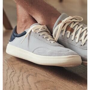 OluKai Pūnini Men’s Court Sneakers 8 Vapor Trench Blue NWT Premium Casual Shoes